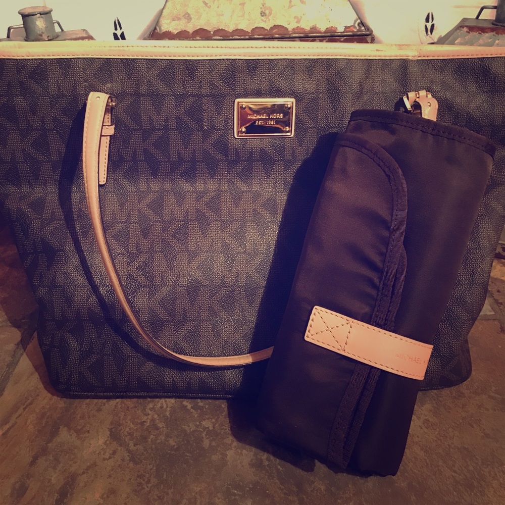 Michael Kors Logo Diaper Bag w/Changing Pad